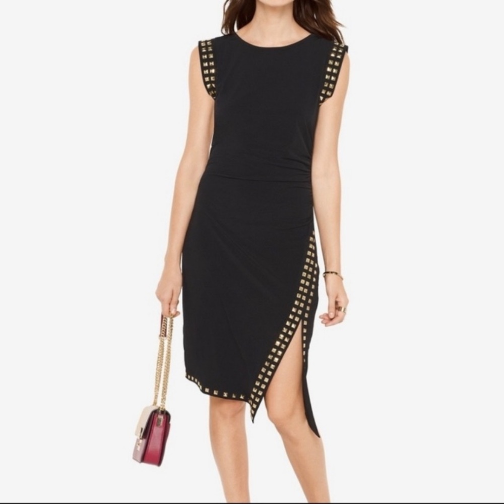 Michael Kors Black Dress with Gold Studs
